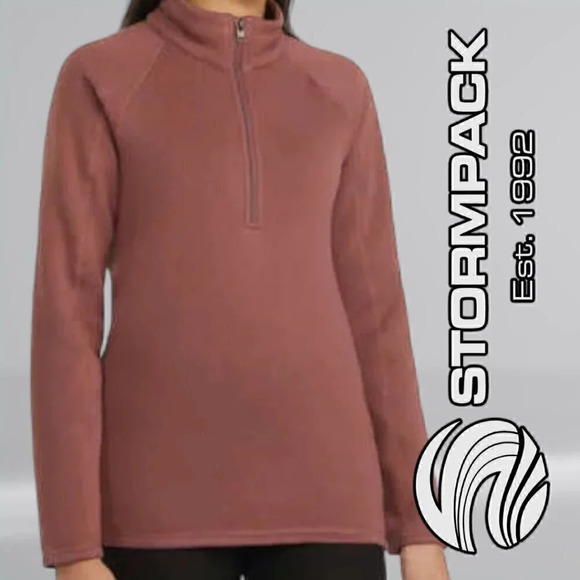 Stormpack | Ladies' Sweater Fleece lined Quarter Zip Pullover | Rose Pink | NWT - Picture 1 of 7